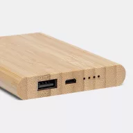   Powerbank 4000 mAh, USB-C, 2401E14296, Everestus, 11x8x1.5 cm, Bambus, Maro