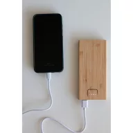   Powerbank 10000 mAh, USB-C, 2401E14295, Everestus, 14.7x7x1.7 cm, Bambus, Maro