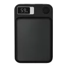 Powerbank 5000 mAh, Wireless, 2410E23078, Everestus, 9.8 x 6.4 x 1.5 cm, Plastic, Negru