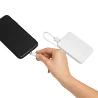   Baterie externa 5000 mAh, USB-C, USB-A, Micro USB, 2502E14935, Everestus, 9.6 x 6.4 x 1.5 cm, Plastic, Alb