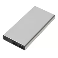   Powerbank, 10000 mAh, Everestus, 2601E12666, 14.2x6.6x1.6 cm, Aluminiu, Plastic, Argintiu