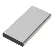   Powerbank, 10000 mAh, Everestus, 2601E12666, 14.2x6.6x1.6 cm, Aluminiu, Plastic, Argintiu