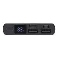   Powerbank, 10000 mAh, Everestus, 2601E12666, 14.2x6.6x1.6 cm, Aluminiu, Plastic, Argintiu