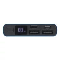   Powerbank, 10000 mAh, Everestus, 2601E12668, 14.2x6.6x1.6 cm, Aluminiu, Plastic, Albastru