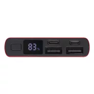  Powerbank, 10000 mAh, Everestus, 2601E12669, 14.2x6.6x1.6 cm, Aluminiu, Plastic, Rosu