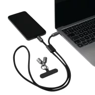   Cablu multifunctional de incarcare, Everestus, 2601E12525, 108x2.5x1.3 cm, Poliester, Aluminiu, Negru, Gri