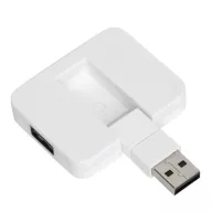   Hub usb 2 porturi, Everestus, 2601E12572, 4.3x5.2x1 cm, Plastic, Otel, Alb