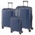 Set 3 trolere de dimensiuni diferite, cu cifru de blocare TSA, Everestus, 20FEB0265, Polipropilena, Albastru
