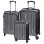 Set 3 trolere de voiaj, Everestus, 42FEB232072, 55x37x20 cm, ABS, Policarbonat, Negru