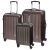 Set 3 trolere de voiaj, Everestus, 42FEB232074, 55x37x20 cm, ABS, Policarbonat, Maro