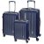 Set 3 trolere de voiaj, Everestus, 42FEB232075, 55x37x20 cm, ABS, Policarbonat, Albastru