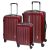 Set 3 trolere de voiaj, Everestus, 42FEB232076, 55x37x20 cm, ABS, Policarbonat, Rosu