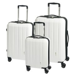   Set 3 trolere de voiaj, Everestus, 42FEB232077, 55x37x20 cm, ABS, Policarbonat, Alb