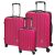 Set 3 trolere de voiaj, Everestus, 42FEB232080, 55x37x20 cm, ABS, Policarbonat, Roz