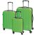 Set 3 trolere de voiaj, Everestus, 42FEB232081, 55x37x20 cm, ABS, Policarbonat, Verde