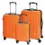 Set 3 trolere de voiaj, Everestus, 42FEB232083, 55x37x20 cm, ABS, Policarbonat, Portocaliu