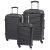 Set 3 trolere de voiaj, Everestus, 42FEB232063, 54x35x20 cm, ABS, Negru