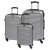 Set 3 trolere de voiaj, Everestus, 42FEB232064, 54x35x20 cm, ABS, Argintiu