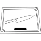 Tocator de bucatarie si cutit, Everestus, 42FEB232136, 40x30x1.2 cm, Bambus, Otel, Plastic, Maro