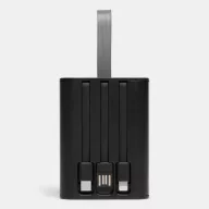   Powerbank 6000 mAh, USB-C, Micro USB, 2401E14298, Everestus, 14.1x6.3x3.9 cm, Plastic, Negru, Transparent