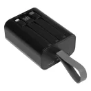 Powerbank 6000 mAh, USB-C, Micro USB, 2401E14298, Everestus, 14.1x6.3x3.9 cm, Plastic, Negru, Transparent