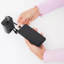 Powerbank 6000 mAh, USB-C, Micro USB, 2401E14298, Everestus, 14.1x6.3x3.9 cm, Plastic, Negru, Transparent