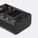Powerbank 6000 mAh, USB-C, Micro USB, 2401E14298, Everestus, 14.1x6.3x3.9 cm, Plastic, Negru, Transparent