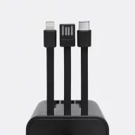   Powerbank 6000 mAh, USB-C, Micro USB, 2401E14298, Everestus, 14.1x6.3x3.9 cm, Plastic, Negru, Transparent
