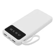   Powerbank 10000 mAh, USB-C, USB-A, 2410E23079, Everestus, 14.7 x 6.8 x 1.9 cm, Plastic, Alb
