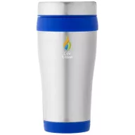   Cana termos 410 ml, perete dublu, Everestus, 20IAN2473, Argintiu, Albastru, Otel, Plastic