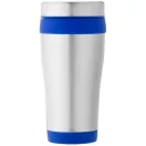 Cana termos 410 ml, perete dublu, Everestus, 20IAN2473, Argintiu, Albastru, Otel, Plastic