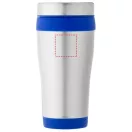 Cana termos 410 ml, perete dublu, Everestus, 20IAN2473, Argintiu, Albastru, Otel, Plastic