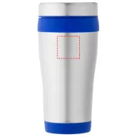   Cana termos 410 ml, perete dublu, Everestus, 20IAN2473, Argintiu, Albastru, Otel, Plastic