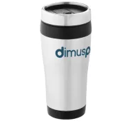   Cana termos 410 ml, perete dublu, Everestus, 20IAN2475, Argintiu, Negru, Otel, Plastic