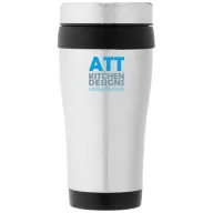   Cana termos 410 ml, perete dublu, Everestus, 20IAN2475, Argintiu, Negru, Otel, Plastic