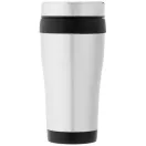 Cana termos 410 ml, perete dublu, Everestus, 20IAN2475, Argintiu, Negru, Otel, Plastic