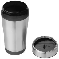   Cana termos 410 ml, perete dublu, Everestus, 20IAN2475, Argintiu, Negru, Otel, Plastic