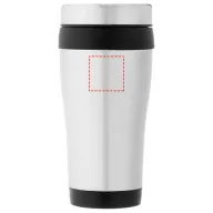   Cana termos 410 ml, perete dublu, Everestus, 20IAN2475, Argintiu, Negru, Otel, Plastic