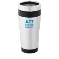   Cana termos 410 ml, perete dublu, Everestus, 20IAN2475, Argintiu, Negru, Otel, Plastic