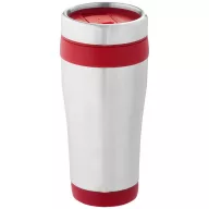   Cana termos 410 ml, perete dublu, Everestus, 20IAN2474, Argintiu, Rosu, Otel, Plastic