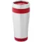 Cana termos 410 ml, perete dublu, Everestus, 20IAN2474, Argintiu, Rosu, Otel, Plastic