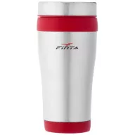   Cana termos 410 ml, perete dublu, Everestus, 20IAN2474, Argintiu, Rosu, Otel, Plastic