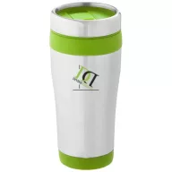   Cana termos 410 ml, perete dublu, Everestus, 20IAN2476, Argintiu, Verde Lime, Otel, Plastic