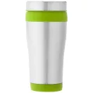 Cana termos 410 ml, perete dublu, Everestus, 20IAN2476, Argintiu, Verde Lime, Otel, Plastic