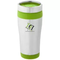   Cana termos 410 ml, perete dublu, Everestus, 20IAN2476, Argintiu, Verde Lime, Otel, Plastic