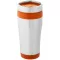 Cana termos 410 ml, perete dublu, Everestus, 20IAN2477, Argintiu, Portocaliu, Otel, Plastic