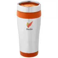   Cana termos 410 ml, perete dublu, Everestus, 20IAN2477, Argintiu, Portocaliu, Otel, Plastic
