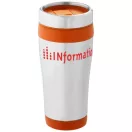 Cana termos 410 ml, perete dublu, Everestus, 20IAN2477, Argintiu, Portocaliu, Otel, Plastic