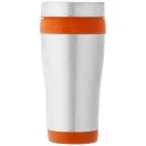 Cana termos 410 ml, perete dublu, Everestus, 20IAN2477, Argintiu, Portocaliu, Otel, Plastic
