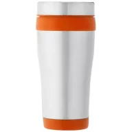   Cana termos 410 ml, perete dublu, Everestus, 20IAN2477, Argintiu, Portocaliu, Otel, Plastic